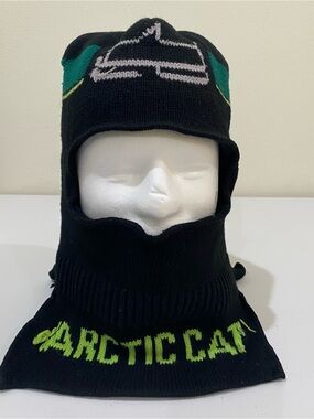 ARCTIC CAT Winter Hat Ski Face Mask Snowmobile Balaclava Pullover Black Green